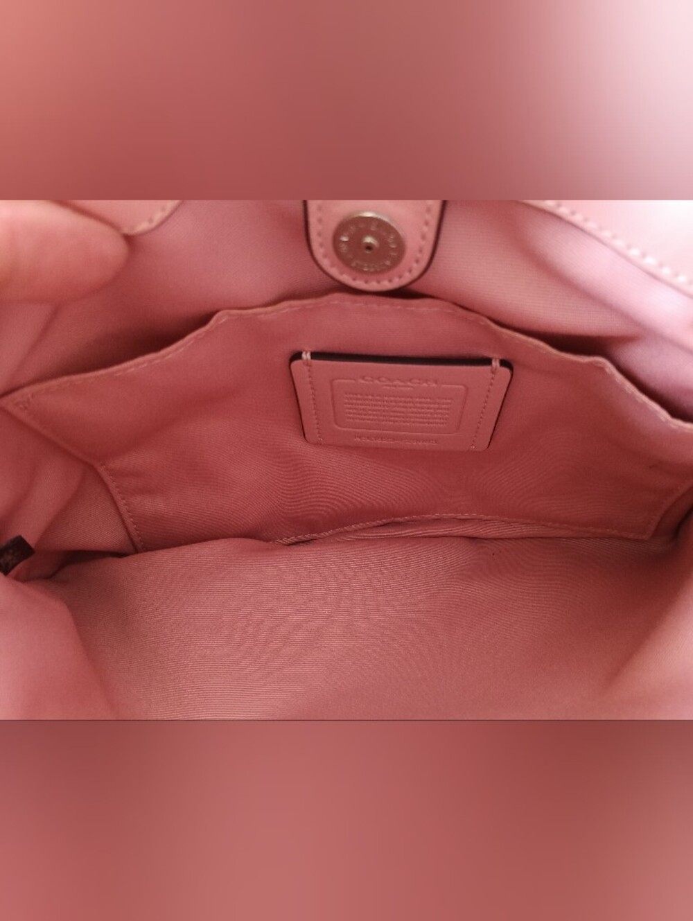 Coach Sage Carryall in Signature Canvas with Peachy Pink Leather Trim with Handl - Picture 10 of 11